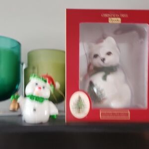 Snowman And Spode Cat Ornament
